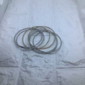 Two Tone Sliver and Gold Interlocking Bangle‎ Bracelet Women’s